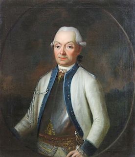 FRANCK (?) 18th C. Oil on Canvas. Portrait of a