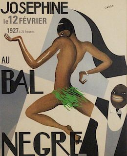 CARON. Josephine Baker Color Lithograph Poster