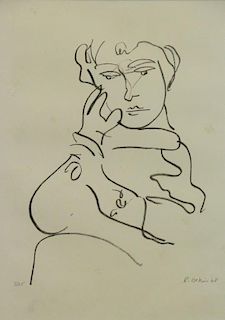DE NIRO SR., Robert. Lithograph. Woman, 1968.