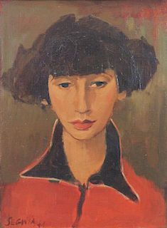 SEGOVIA, Andre. Oil on Canvas, Portrait of Woman.