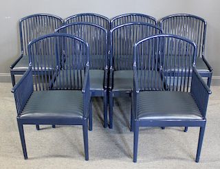 STENDIG. Signed Blue Lacquered Chairs. Bad Bidder