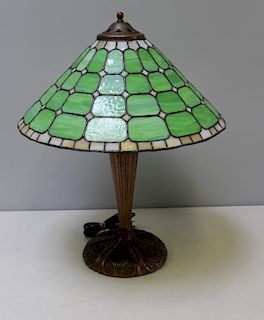 Antique Tiffany Style Slag Glass Lamp.