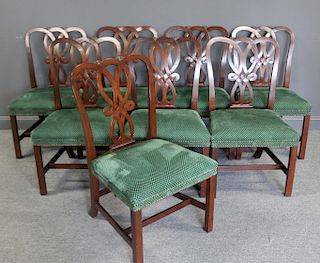 BAKER. Signed Set of 8 Mahogany Chairs.