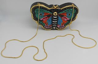 Judith Leiber Rhinestone Butterfly Minaudiere.