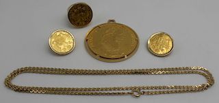JEWELRY. Gold Mounted Austrian Ducat Jewelry.