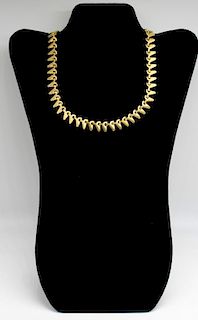 JEWELRY. Italian 18kt Gold Choker Length Necklace.