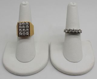 JEWELRY. 18kt Gold and Diamond Ring Grouping.