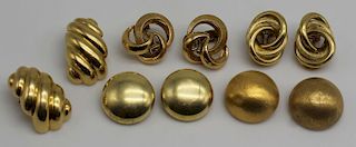 JEWELRY. Grouping of (5) Pairs of 18kt Gold Ear