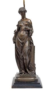 A French Bronze Figure Height of bronze 21 inches.