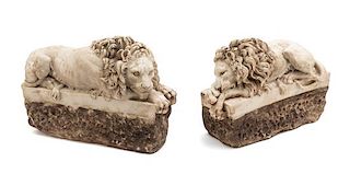 A Pair of Continental Cast Stone Figures Width 11 3/4 inches.