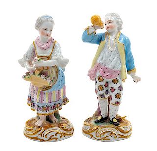 * Two German Porcelain Figures Height of taller 5 3/4 inches.