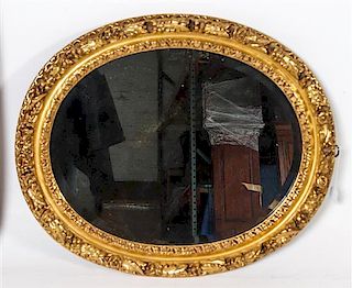 A Victorian Style Giltwood Mirror Height 27 x width 23 inches.