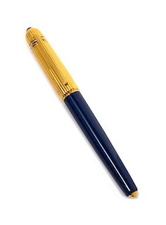 A Cartier Diabolo Limited Edition Fountain Pen, , numbered 204/1000, having an 18-karat gold nib, together with a Cartier leathe