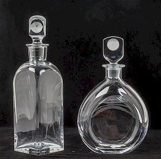 * Two Decanters Height of taller 11 1/4 inches.