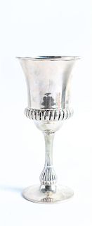 * An Austrian Silver Chalice, Maker's Mark Obscured, 20th Century, having an out-turned rim, the body decorated with a fluted ba