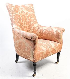An Upholstered Armchair Height 41 1/2 inches.