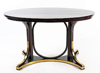 * An Austrian Secessionist Table Height 31 x length 34 3/4 x depth 51 1/2 inches.