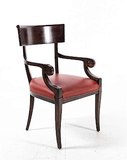 * A Regency Style Armchair Height 37 3/4 inches.