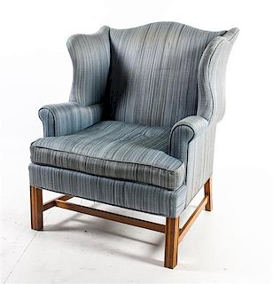 A George III Style Wingback Library Chair Height 40 inches.