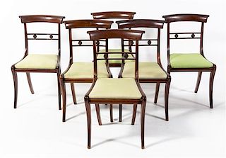 A Set of Four Regency Side Chairs Height 33 1/4 inches.