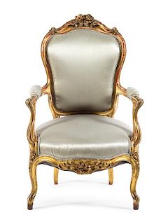 * A Victorian Painted Armchair Height 40 1/24 inches.