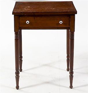 * An American Work Table Height 28 x width 22 x depth 17 inches.