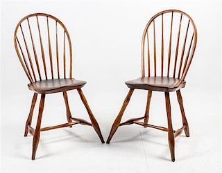 * Two Windsor Side Chairs Height of tallest 36 3/4 inches.