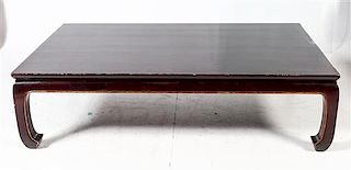 A Chinese Low Table Height 16 x width 60 x depth 36 1/2 inches (overall).