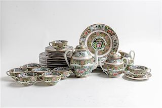 * A Chinese Export Rose Medallion Tea Service Height of tallest 6 3/4 inches.