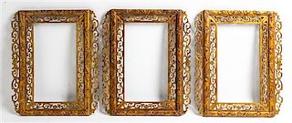 * Three Gilt Wood Frames Each 15 x 12 1/2 inches.