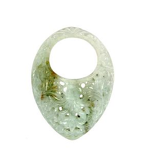 A Mughal Style Jade Archery Ring Length 2 1/8 inches.