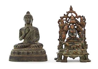 Two Southeast Asian Bronze Figures Height of taller 6 7/8 inches.