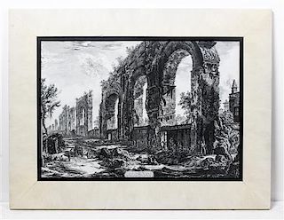 * A Pair of Prints after Piranesi 27 1/8 x 35 1/2 inches.