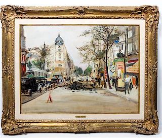 * Lucien Adrion, (French, 1889-1953), Paris Street Scene