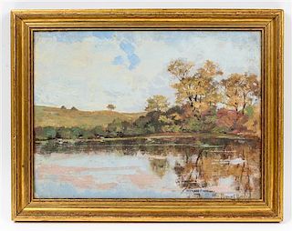 John Stewart Barney, (American, 1869-1925), Pond Reflections
