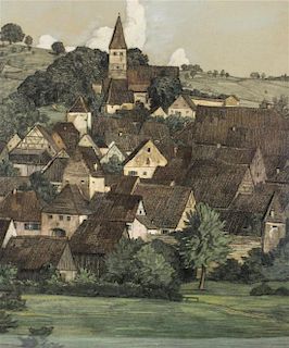 Karl Hermann Muller-Samerberg, (German, 1869-1946), View of German Town