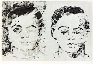 * Aaron Fink, (American, b. 1955), Untitled (Two Heads), 1987