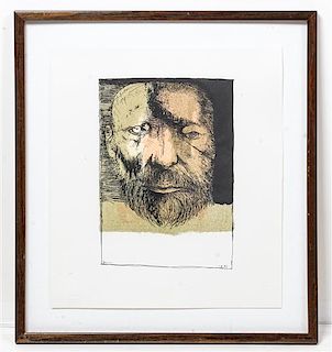 Leonard Baskin, (American, 1922-2000), Self Portrait, 1983