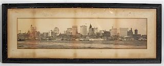 George P. Hall, (American, 1832-1900), Panorama of Lower Manhattan from the East River