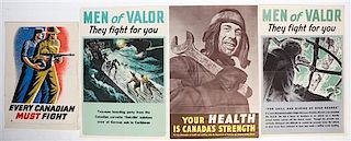 * A Group of Four Canadian WWII Posters Largest 36 x 24 inches.