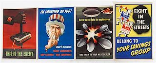 * A Group of Four American WWII Posters Largest 29 7/8 x 19 7/8 inches.