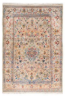 * An Isfahan Wool Rug 7 feet 2 inches x 5 feet.