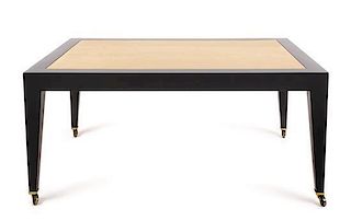 A Juan Montoya Ebonized Low Table, Height 17 x width 42 x depth 30 inches.