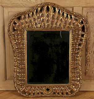 GILT FEATHER CARVED FANTASY MIRROR SIGNED JANSEN