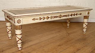 JANSEN EMPIRE GILTWOOD PAINTED COFFEE TABLE 1950