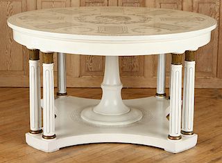 DECORATED REGENCY STYLE CENTER TABLE C.1950
