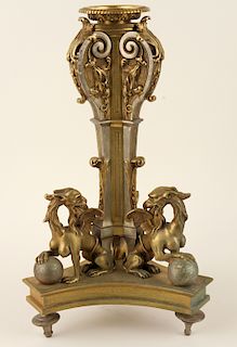 19TH CENT. EGYPTIAN REVIVAL BRONZE TORCHIERE