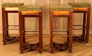 SET 4 LATE 19TH C. FRENCH EMPIRE STYLE BAR STOOLS