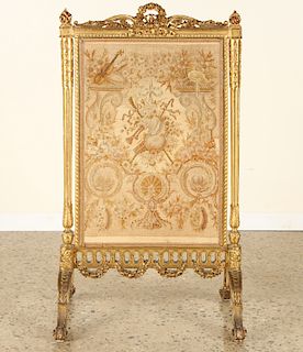 CARVED GILT WOOD FRENCH FIRE SCREEN C.1900