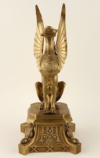 LATE 19TH C. EGYPTIAN REVIVAL BRONZE SPHINX